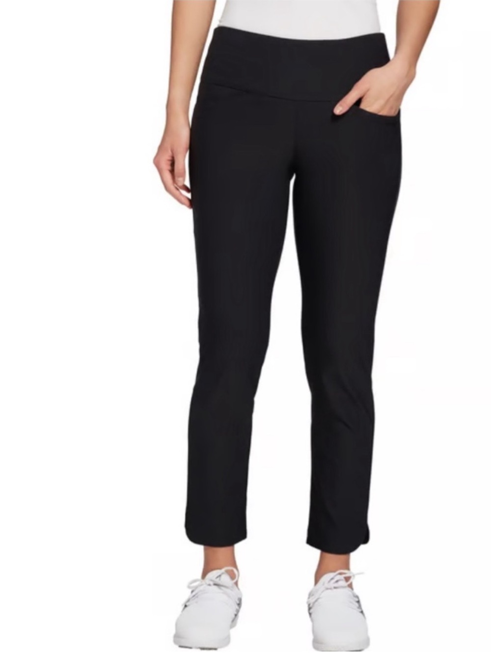 Lady Hagen Pull On Golf Ankle Pant Tummy Control Black Size L
